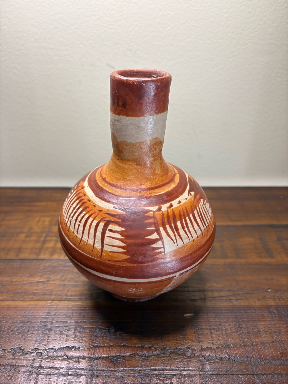 Vintage Mexican Pottery Jug Hand Crafted In Tonala - Picture 1 of 8